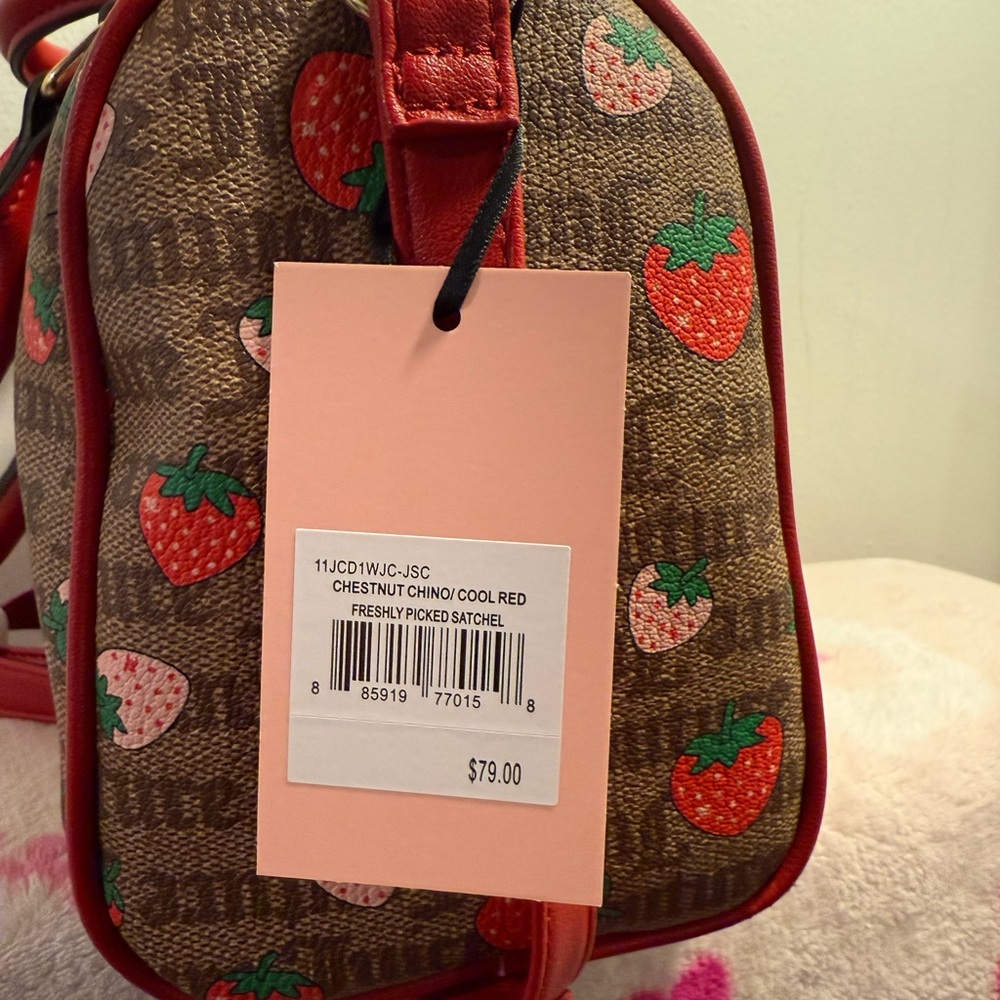 Juicy Couture Red and brown strawberries Satchel NWT - Picture 7 of 10